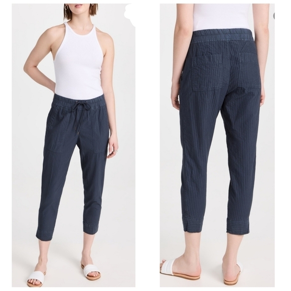 James Perse Pants - James Perse Easy Fit Self Stripe Pant Jungle Pigment size 3 Large In Navy Color